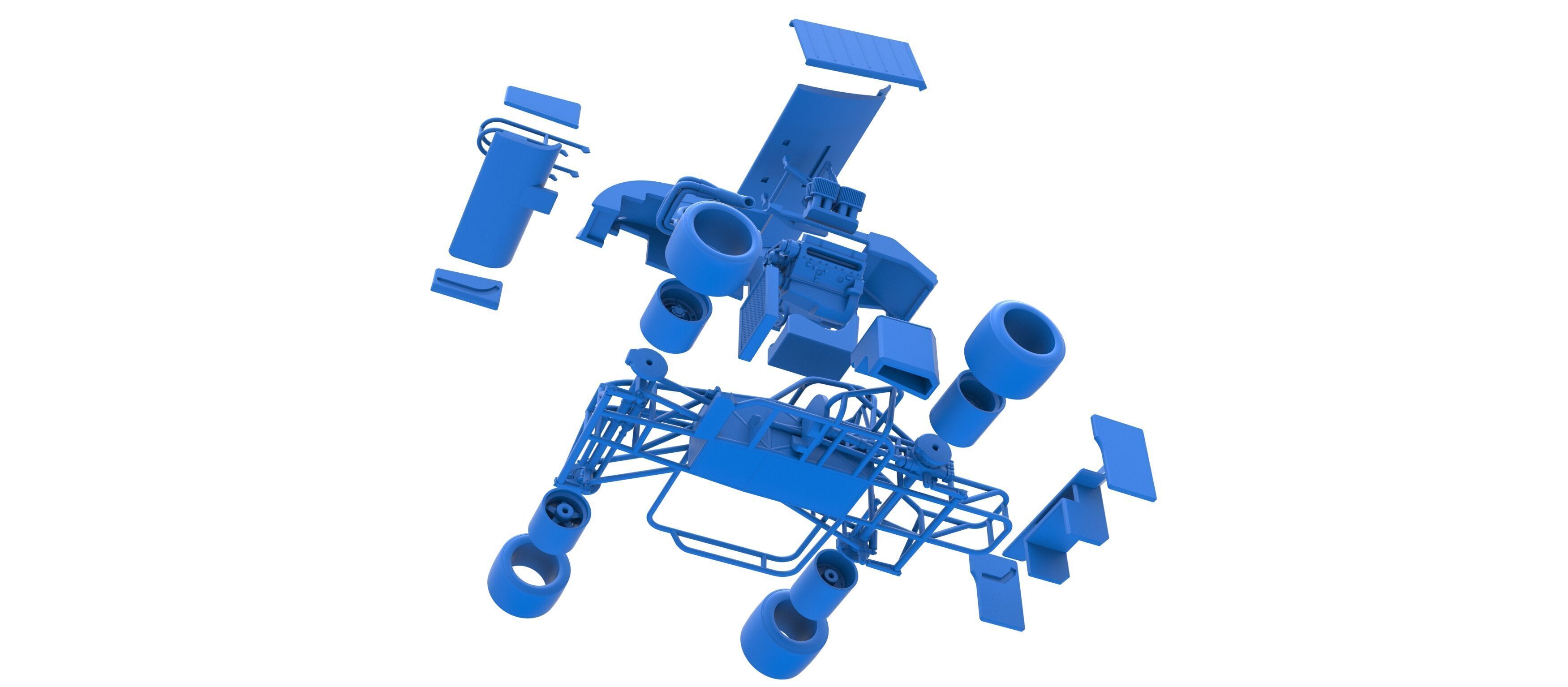 Supermodified front engine Winged race car V3 Scale 1 to 25 3D print model_57