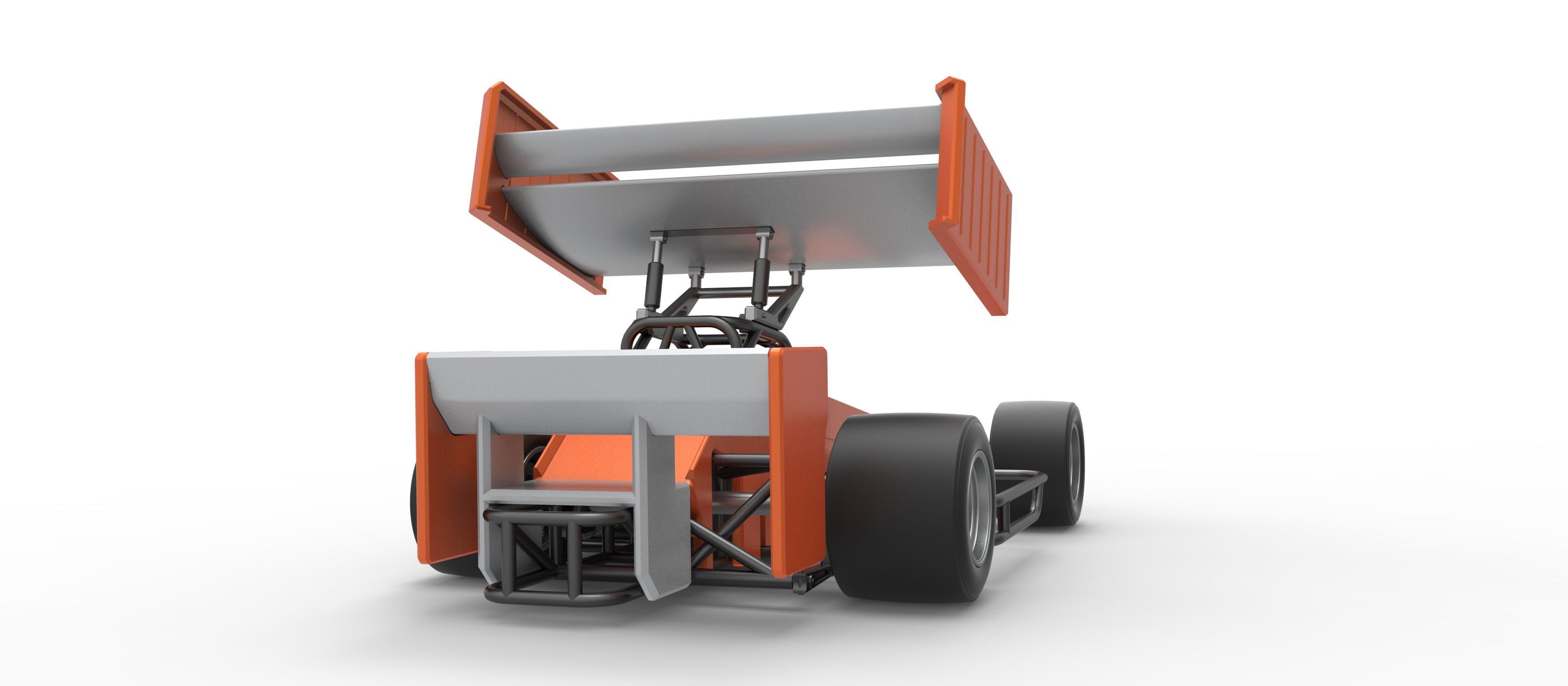 Supermodified front engine Winged race car V3 Scale 1 to 25 3D print model_19