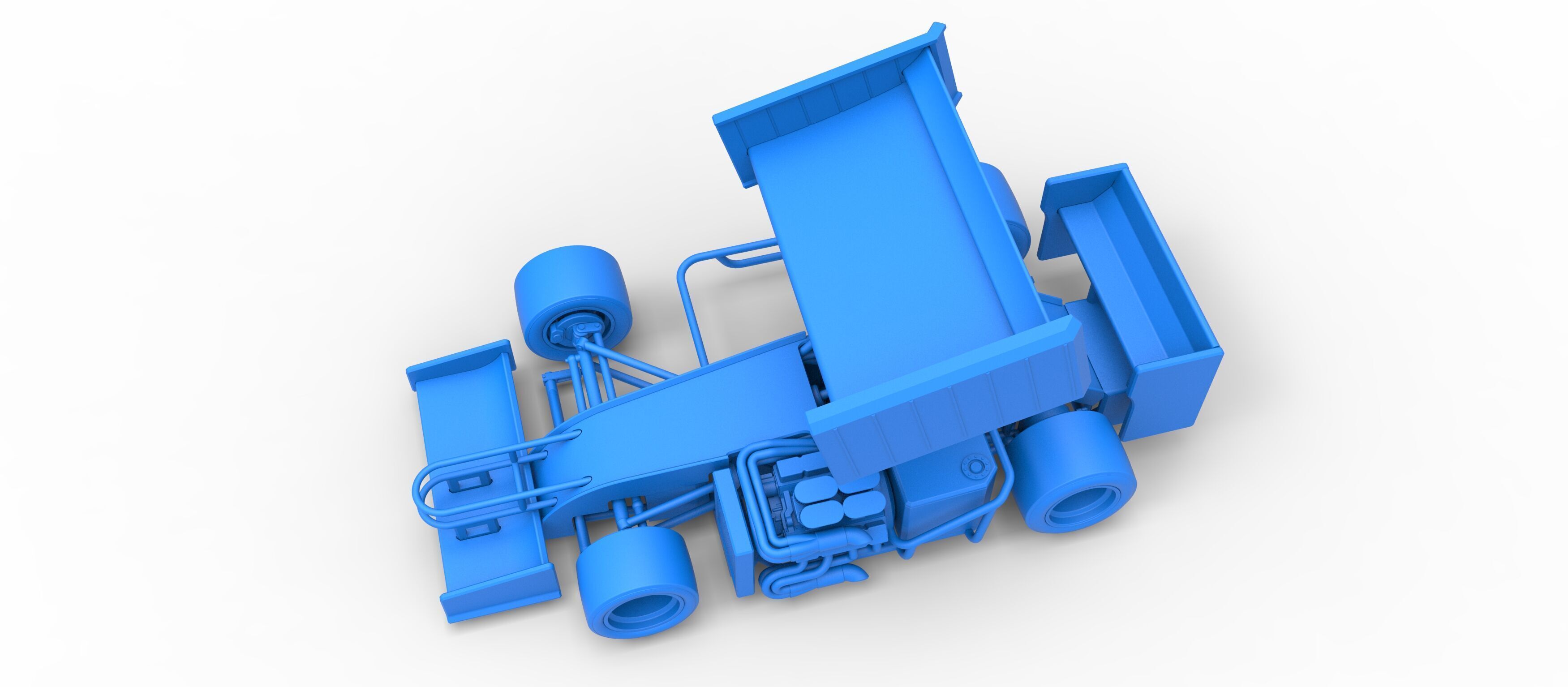 Supermodified front engine Winged race car V3 Scale 1 to 25 3D print model_31