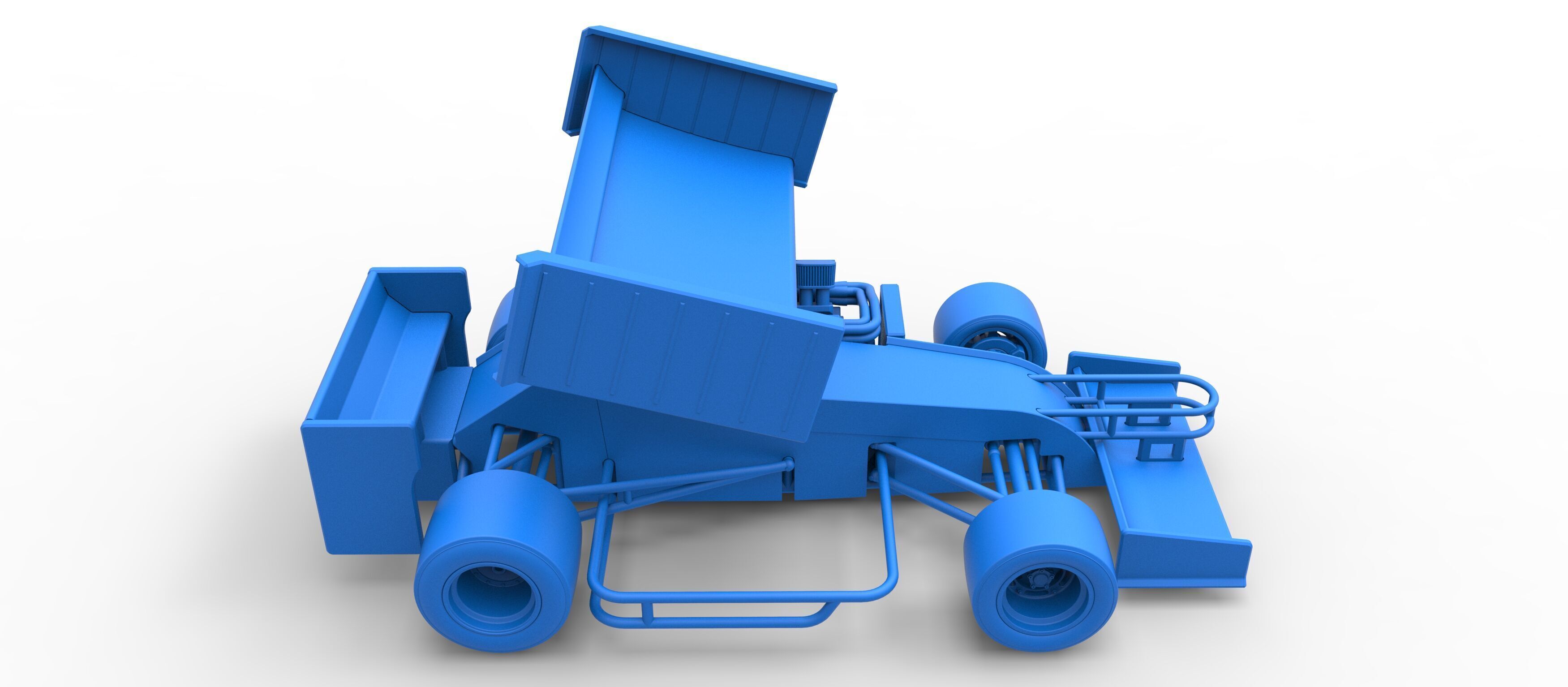 Supermodified front engine Winged race car V3 Scale 1 to 25 3D print model_50