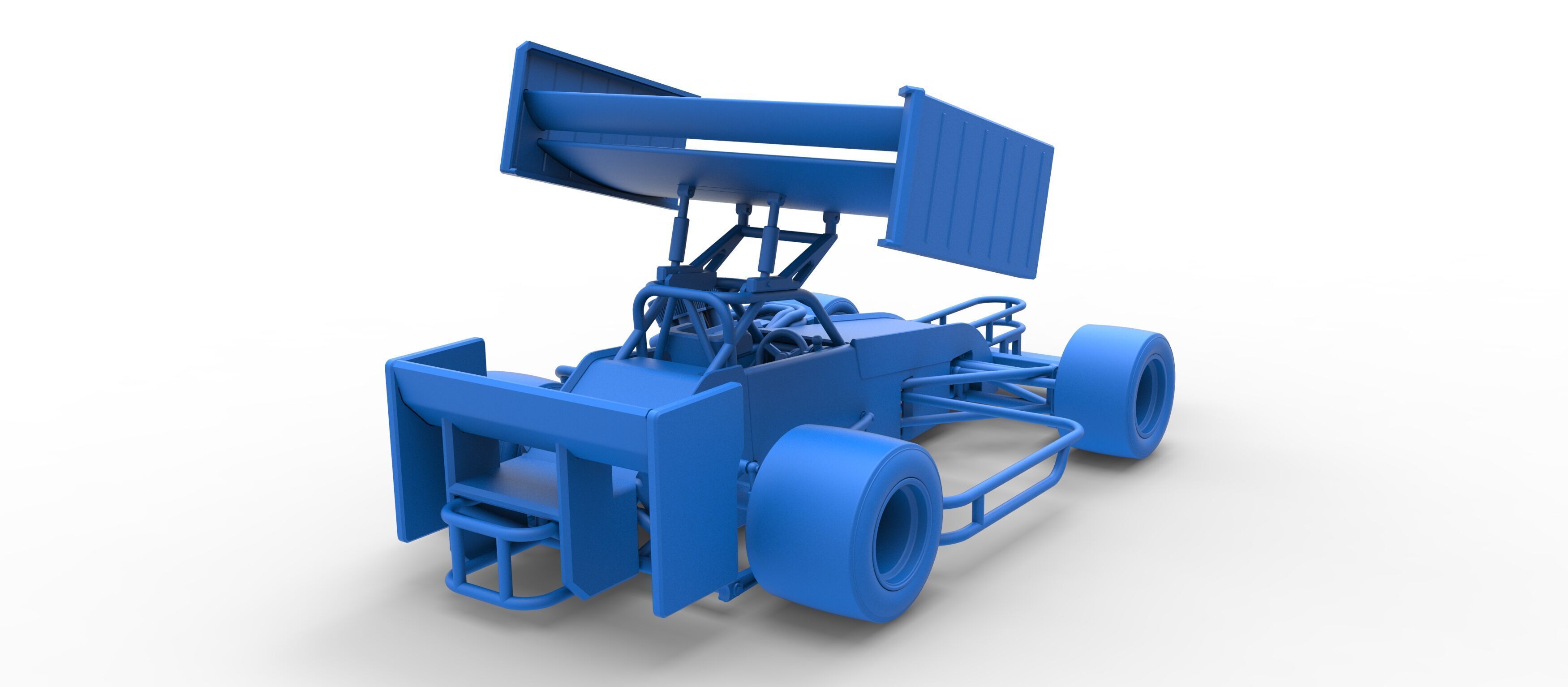 Supermodified front engine Winged race car V3 Scale 1 to 25 3D print model_45