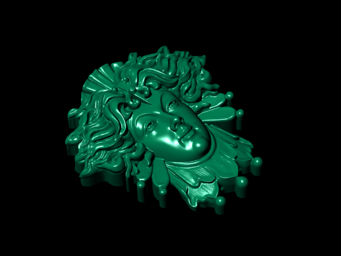 MEDUSHA pendent 3D print model_2