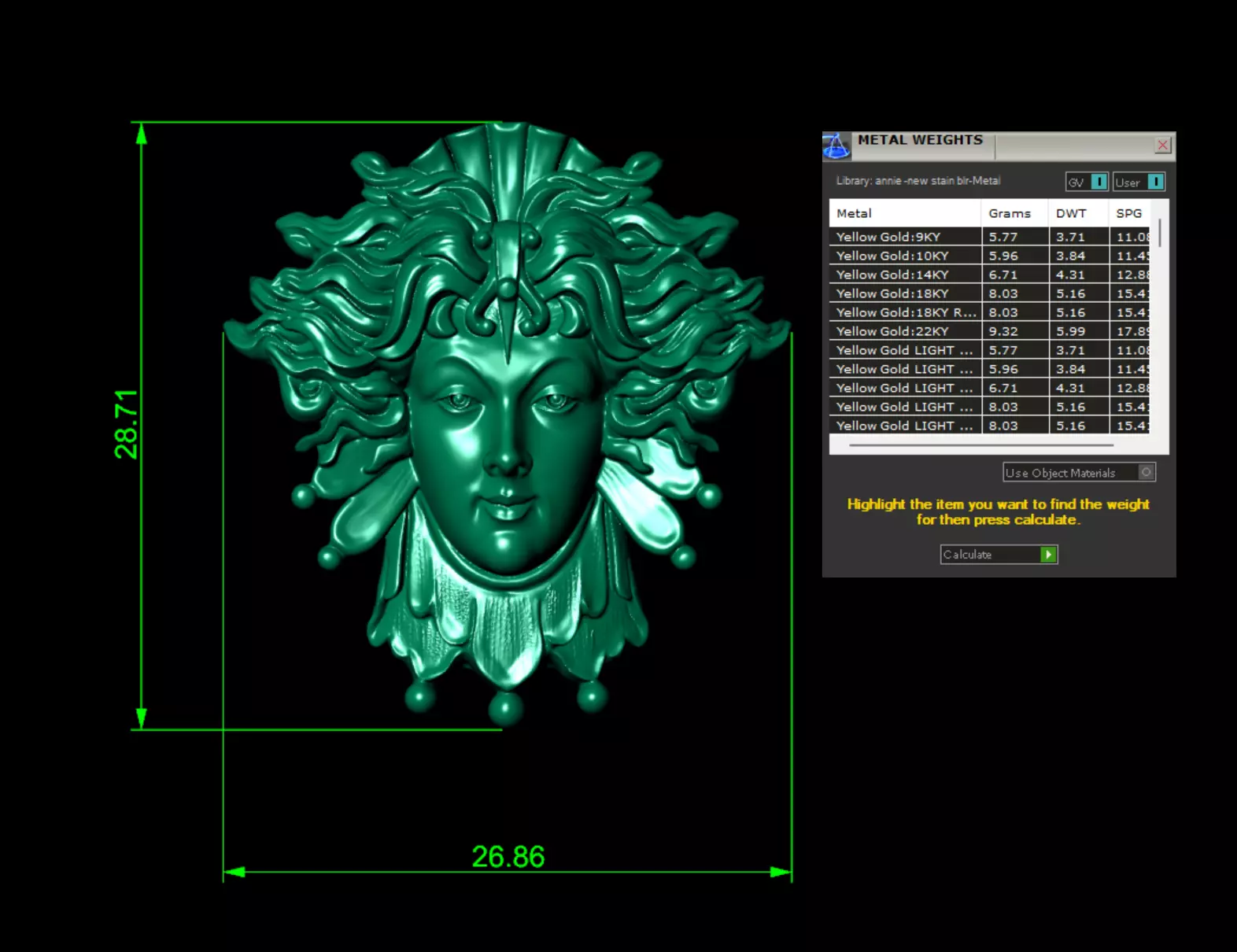 MEDUSHA pendent 3D print model_0