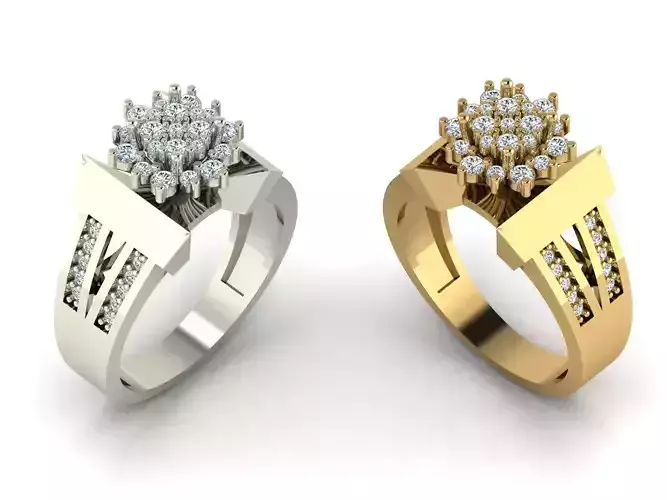Two-piece solitaire ring 3D print model