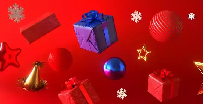 Christmas gift box 3D Model Collection low-poly 3d model Low-poly 3D model