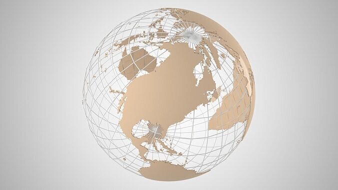 Globe News Skeleton Hazelnut Color 3D model