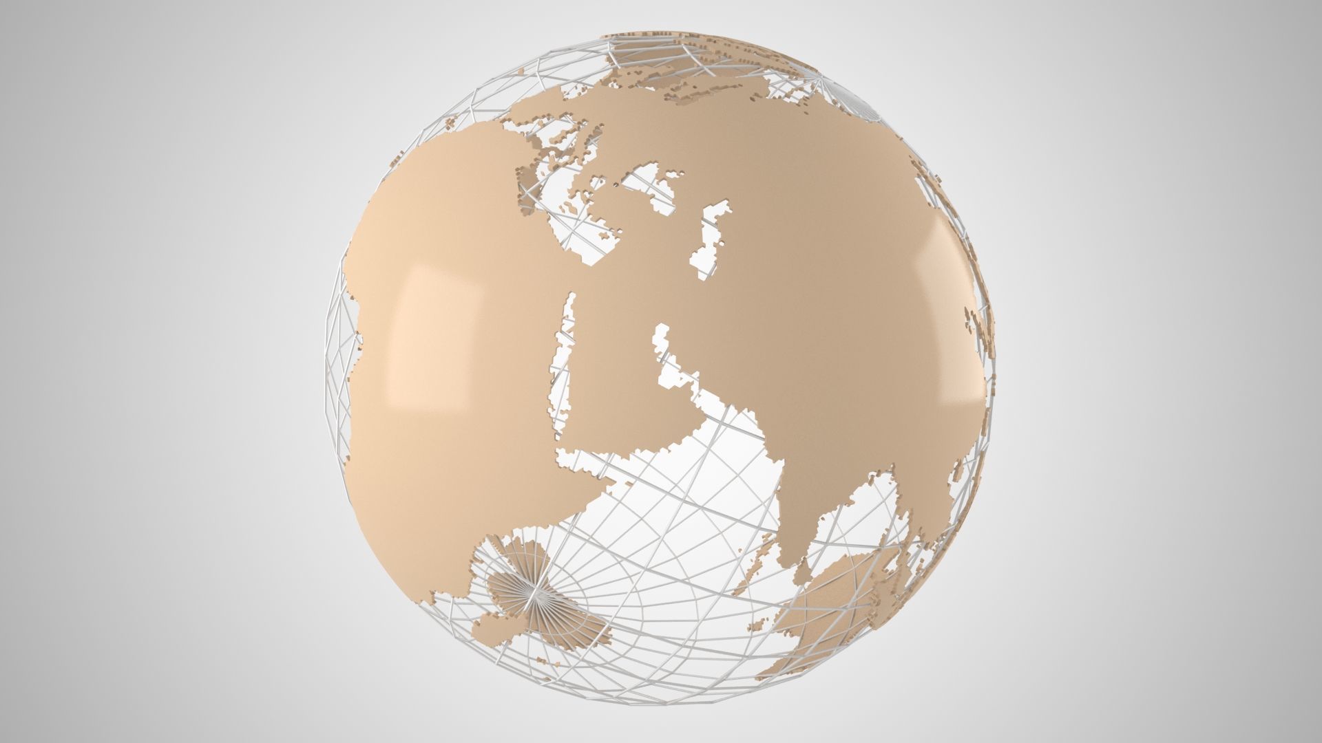 Globe News Skeleton Hazelnut Color 3D model_2