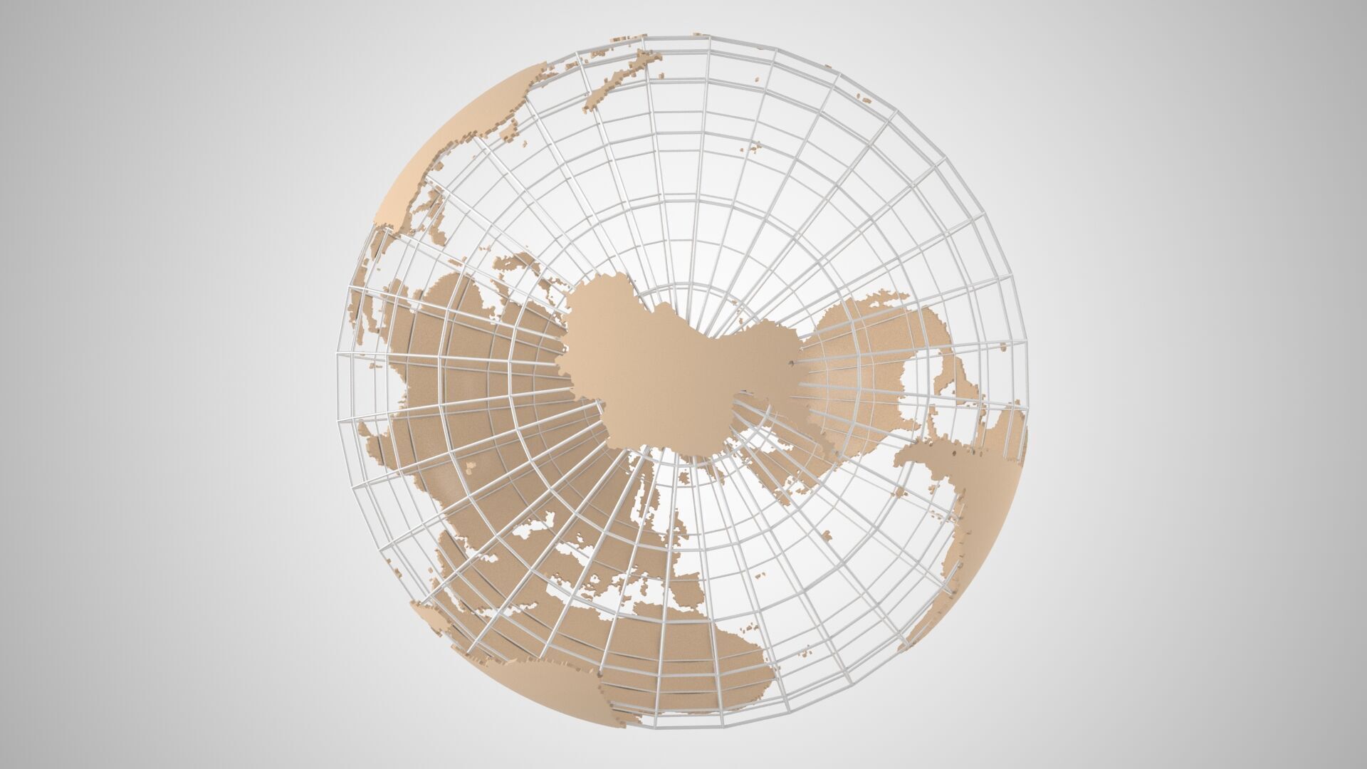 Globe News Skeleton Hazelnut Color 3D model_4