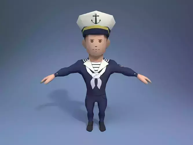 Sailor in uniform Low-poly 3D model