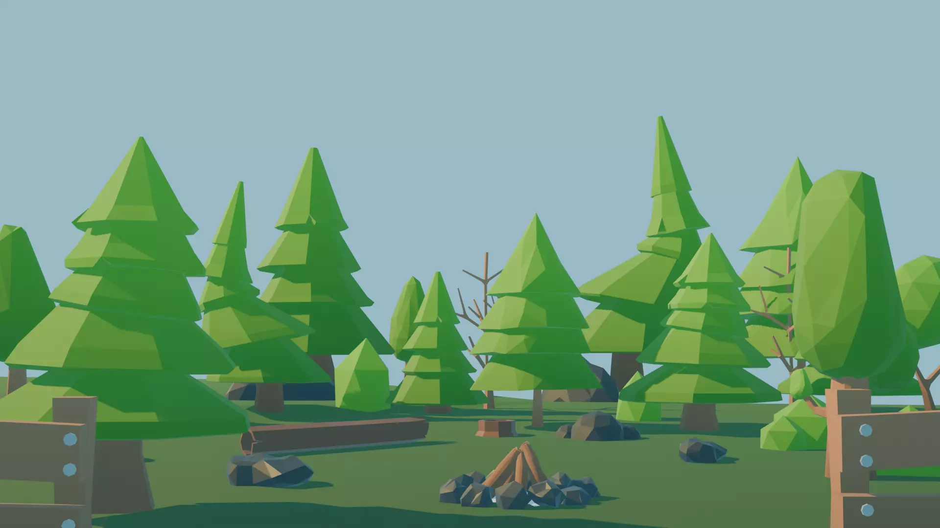 Forest LowPoly Asset Pack Free low-poly 3D model