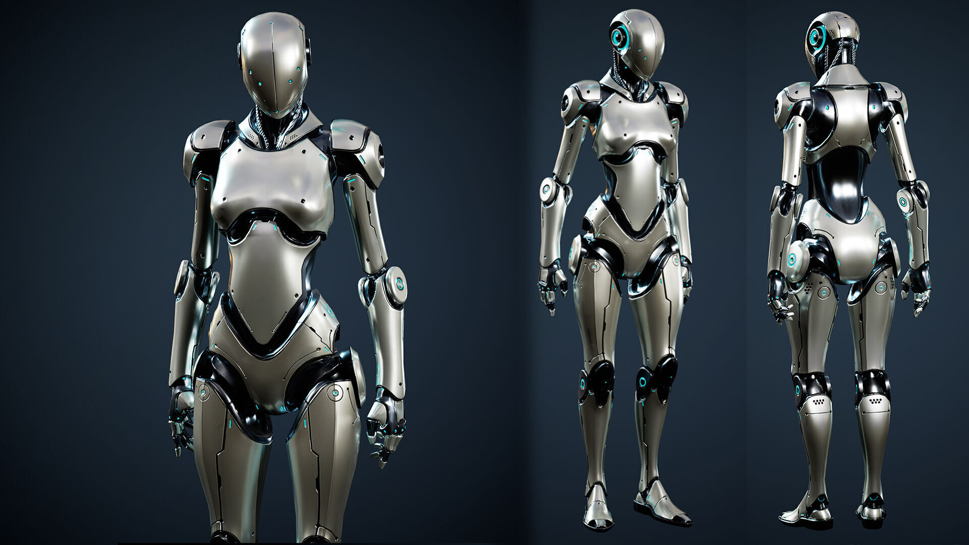 Robot 3 Low-poly 3D model_7