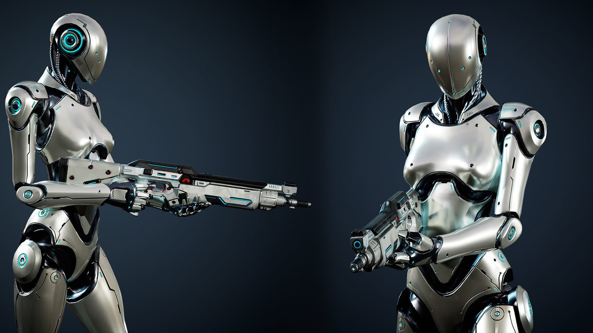 Robot 3 Low-poly 3D model_6