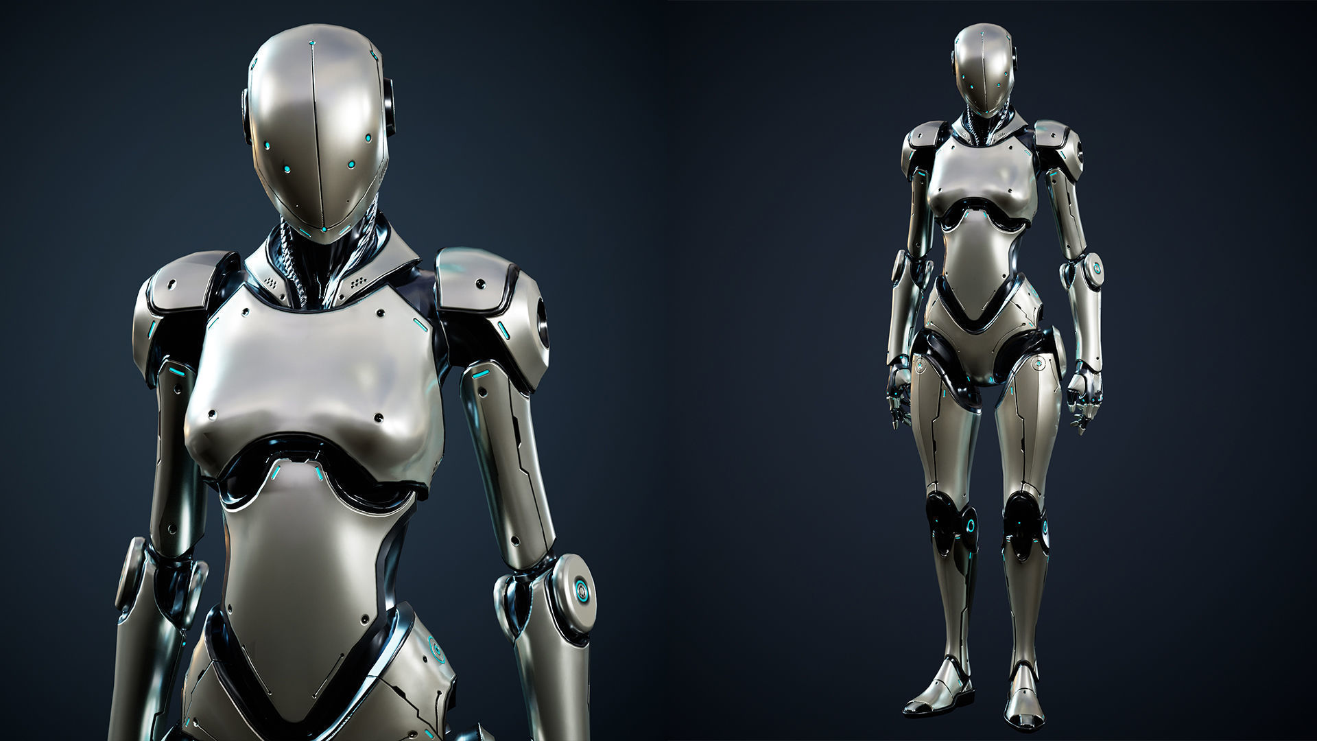 Robot 3 Low-poly 3D model_5