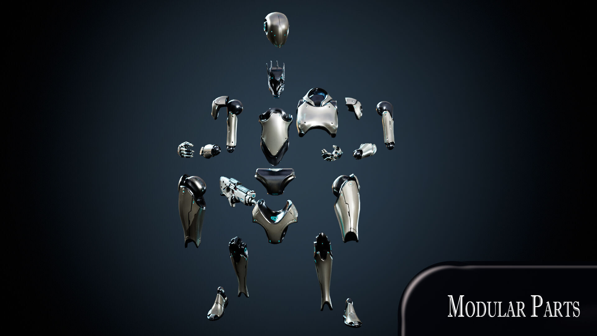 Robot 3 Low-poly 3D model_9