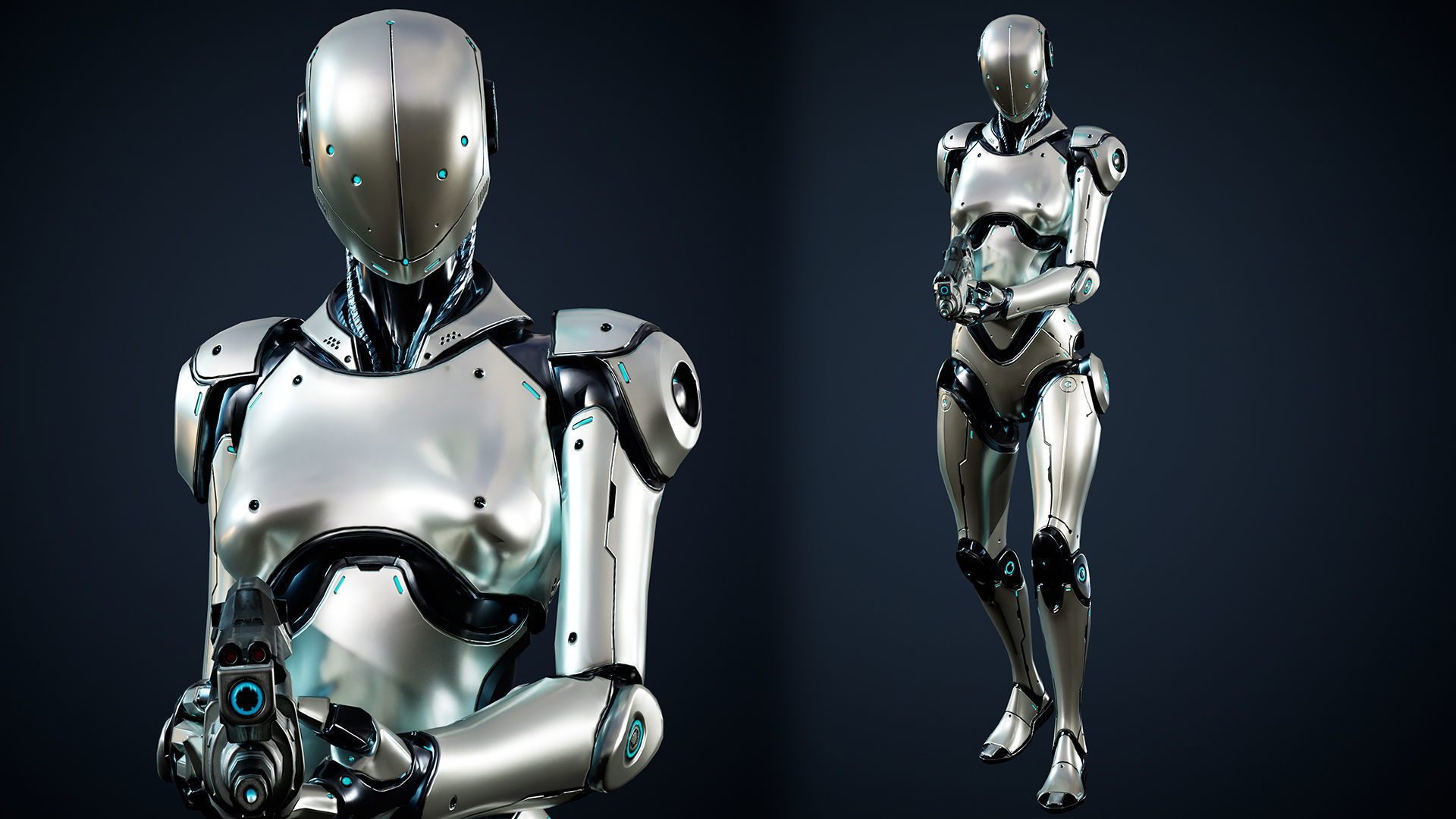 Robot 3 Low-poly 3D model_4