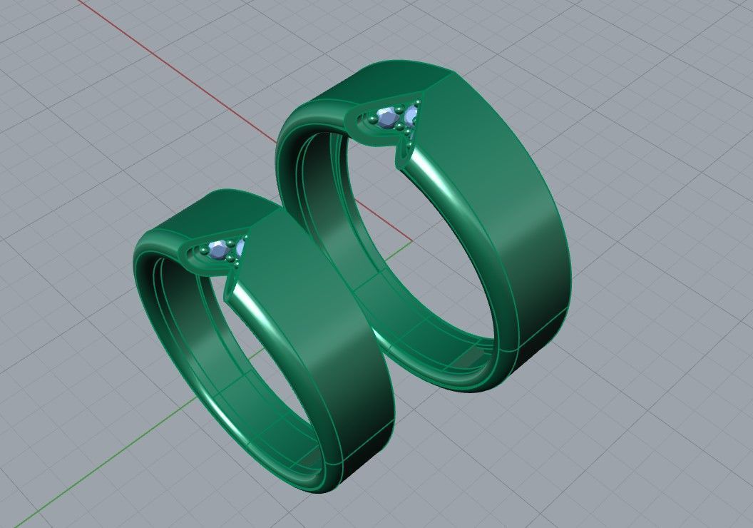 Wedding Ring Set 3D print model_5