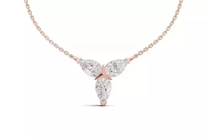 Mercedes Trio Pear Diamond Pendant