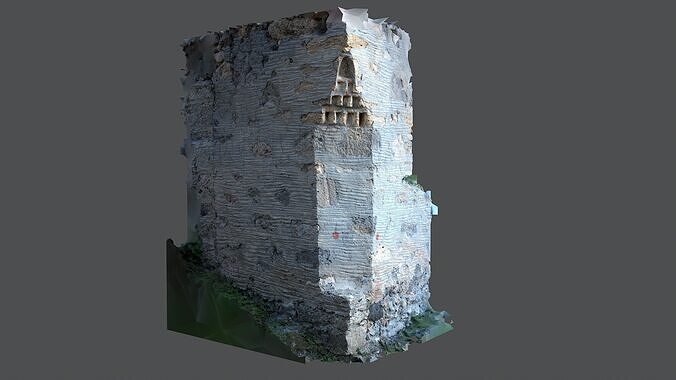 Abandoned House Ruined Part Scan - Wall Corner 02 3D model