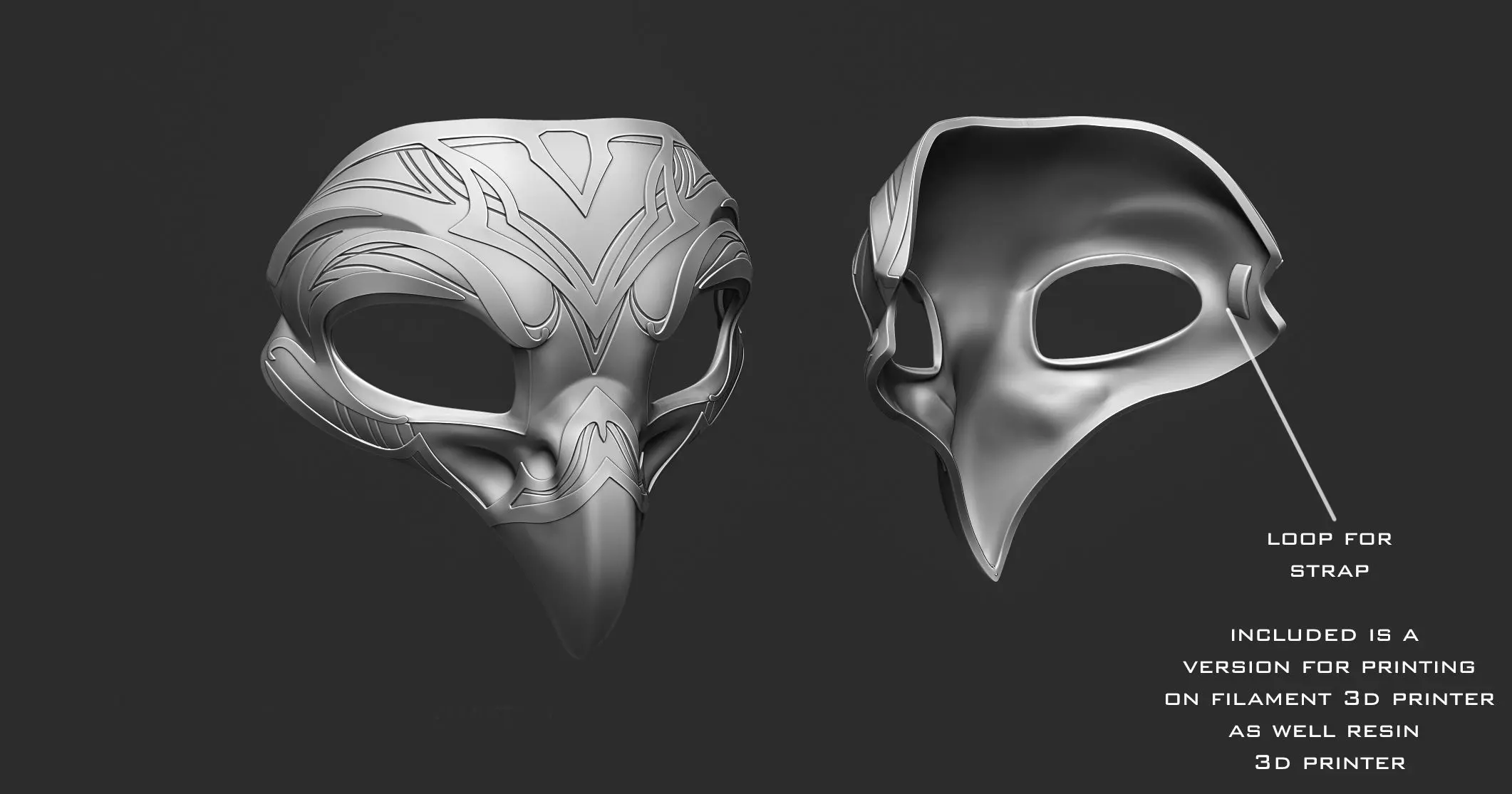 Beaked skull mask 3D print model_1