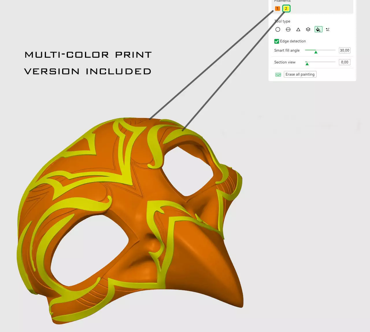 Beaked skull mask 3D print model_2
