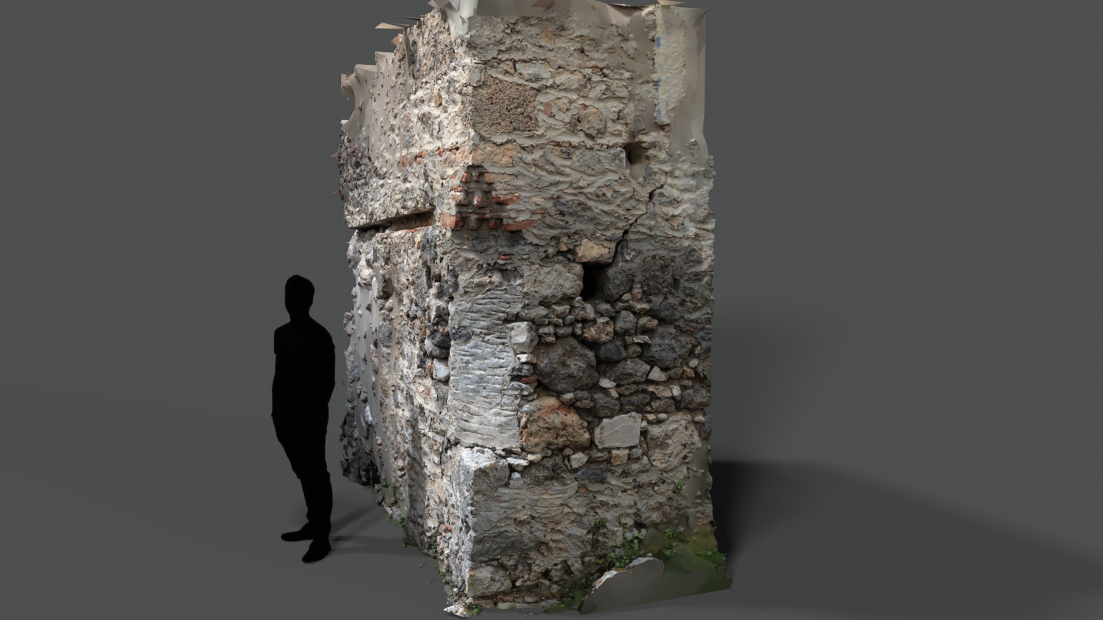 Abandoned House Ruined Part Scan - Wall Corner 03 3D model_9