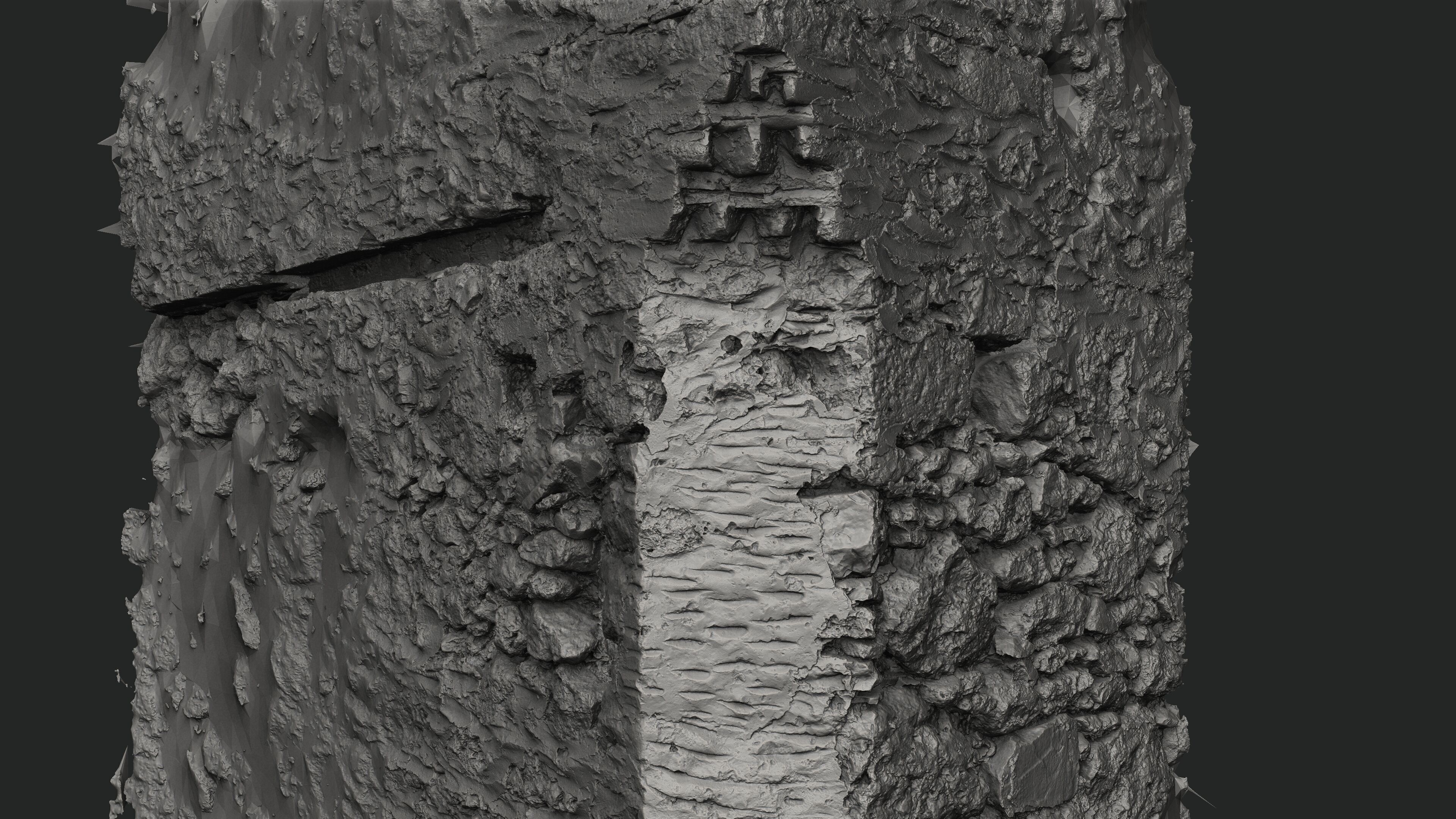 Abandoned House Ruined Part Scan - Wall Corner 03 3D model_13