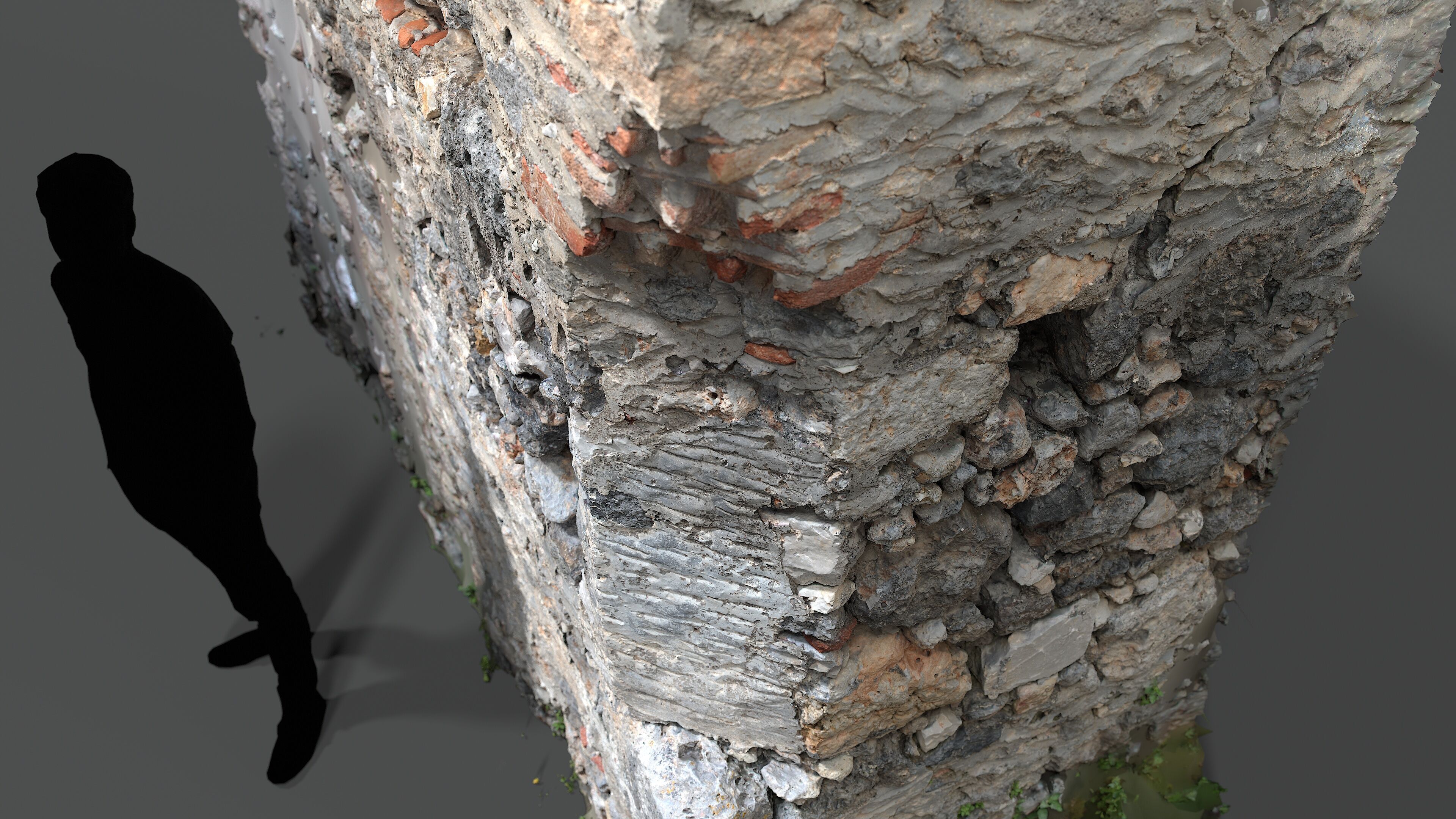 Abandoned House Ruined Part Scan - Wall Corner 03 3D model_8