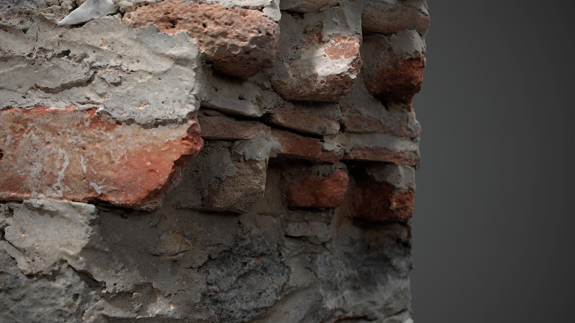 Abandoned House Ruined Part Scan - Wall Corner 03 3D model_4