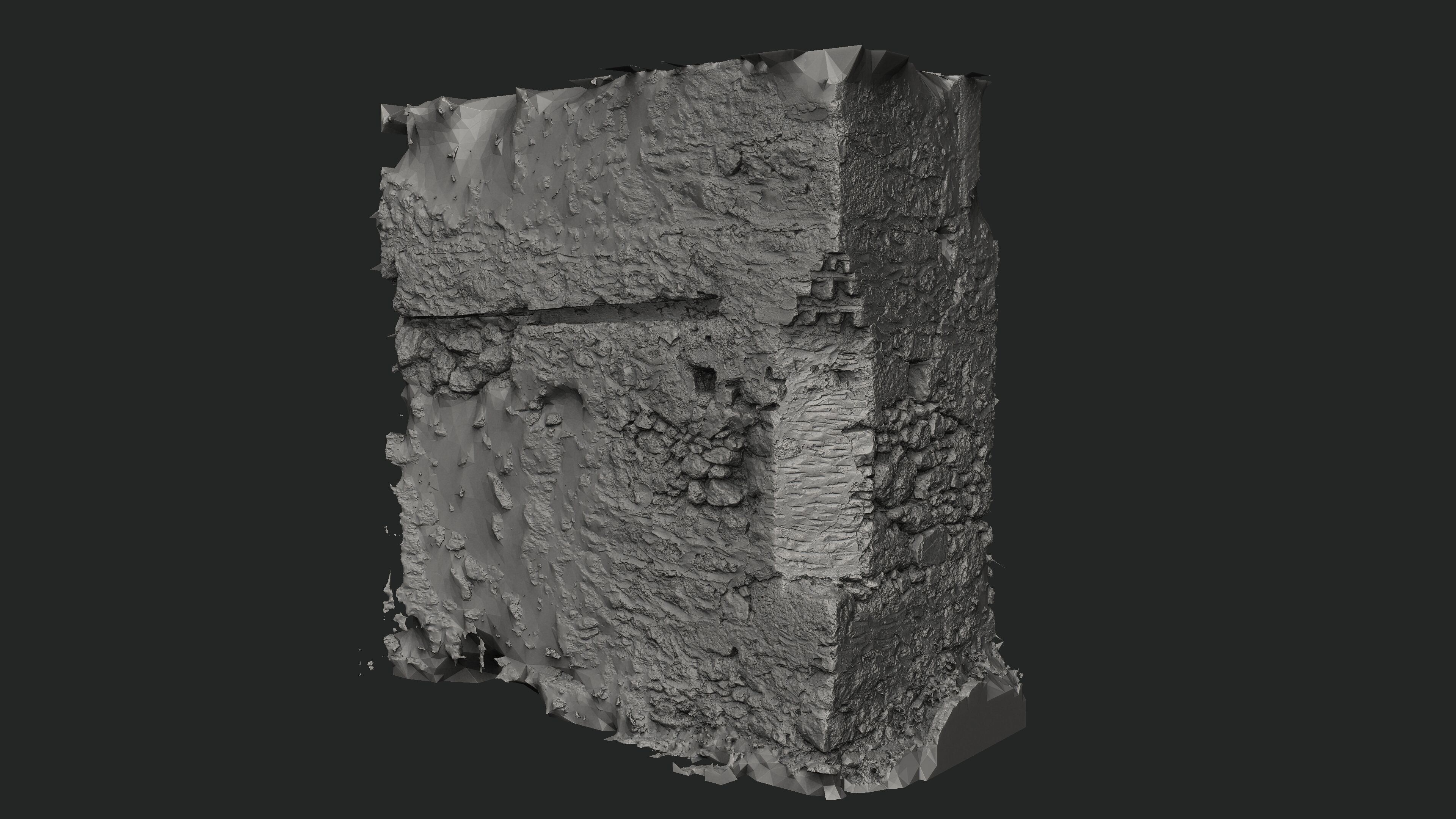 Abandoned House Ruined Part Scan - Wall Corner 03 3D model_12