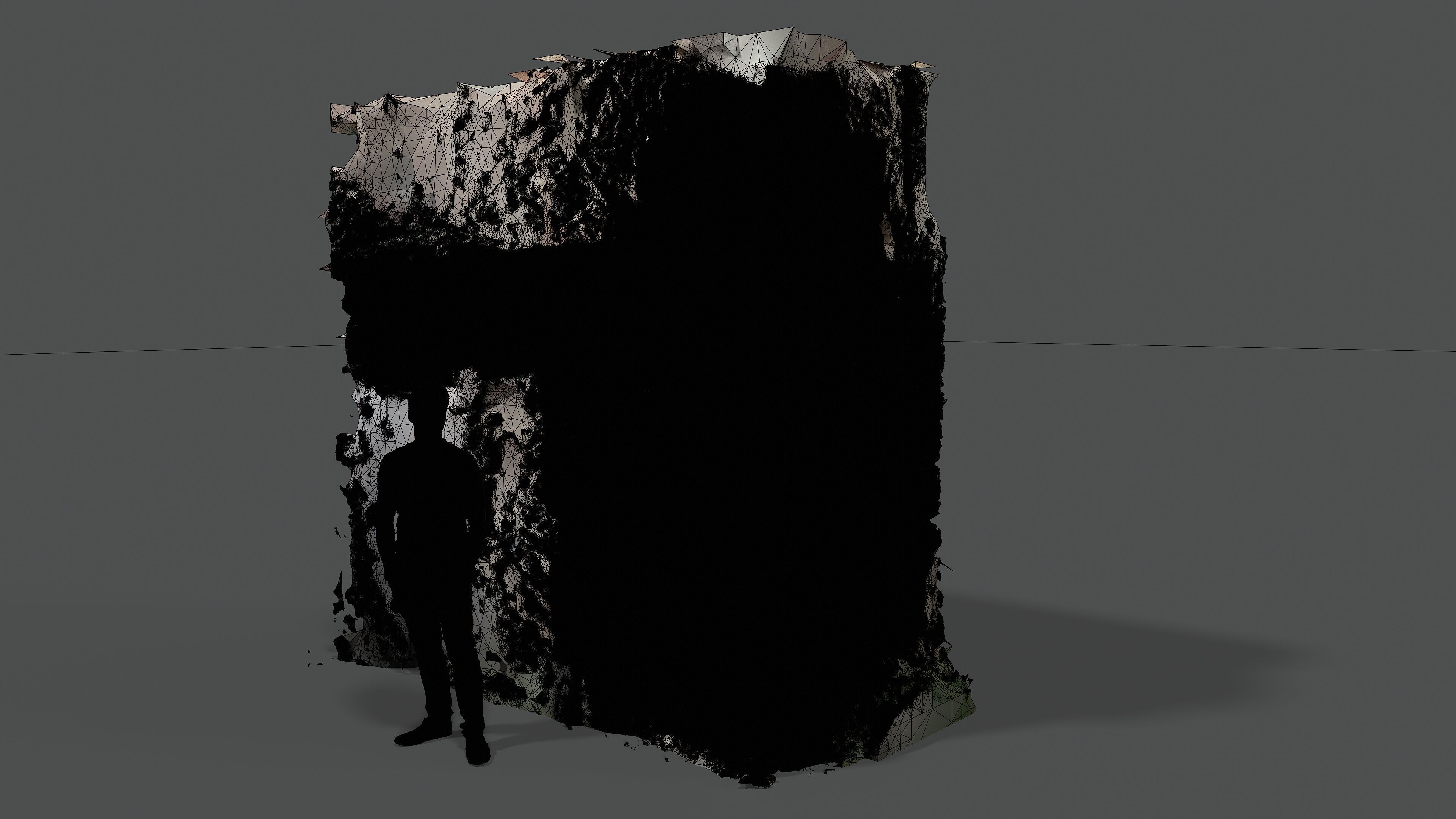 Abandoned House Ruined Part Scan - Wall Corner 03 3D model_11