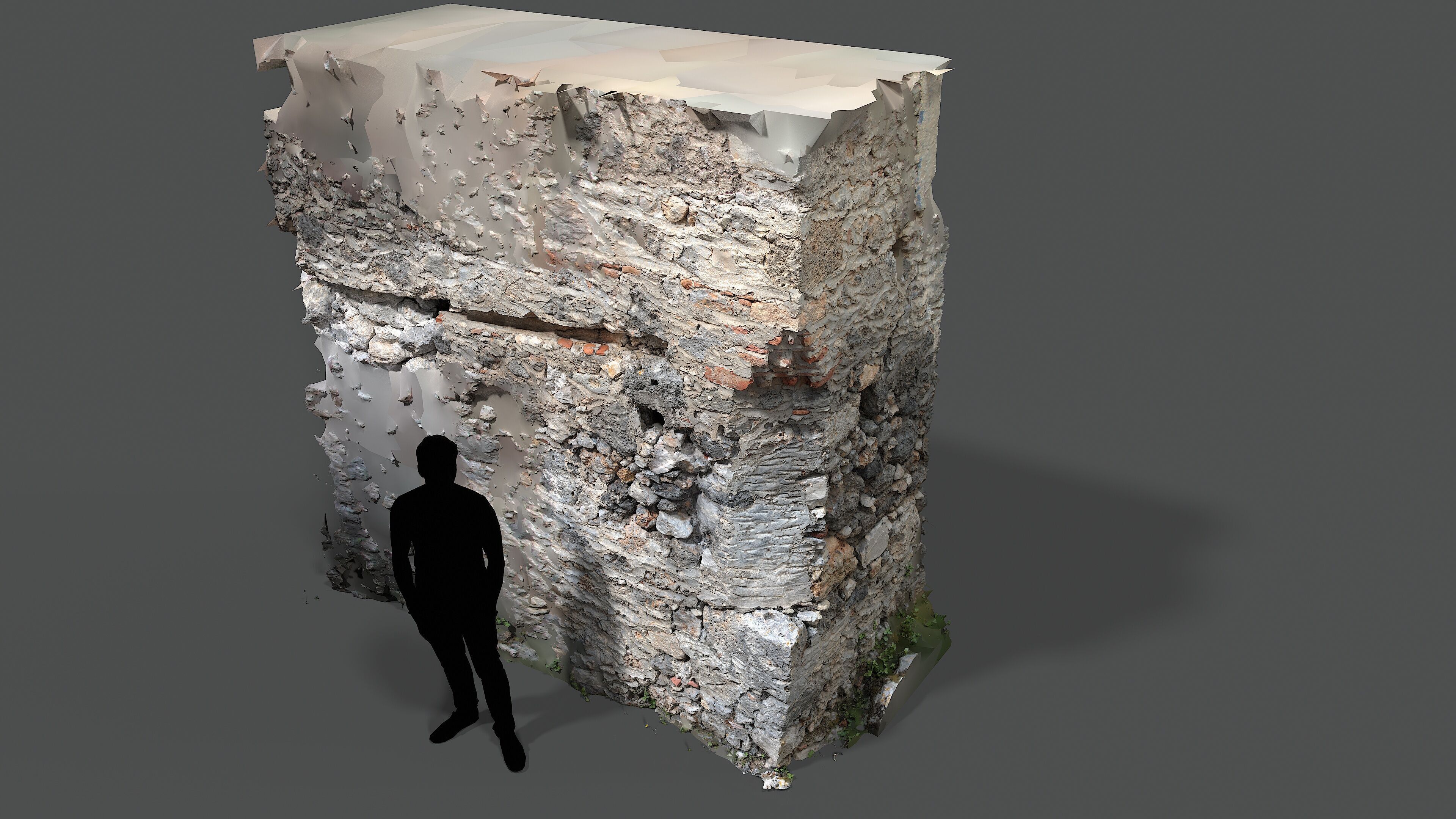 Abandoned House Ruined Part Scan - Wall Corner 03 3D model_7