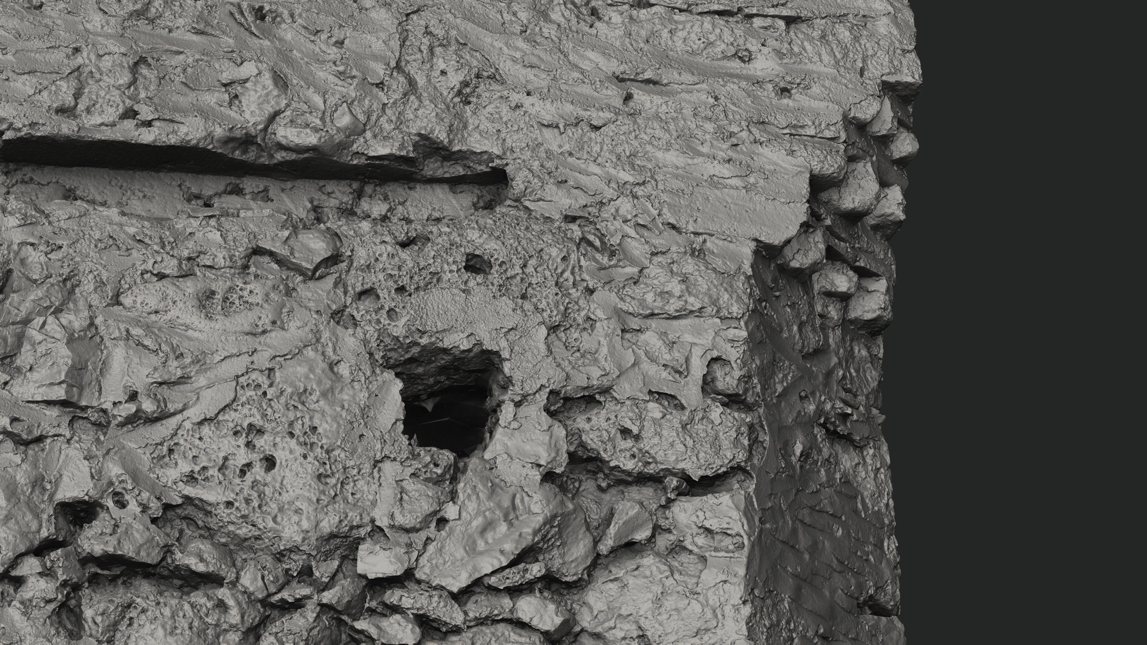 Abandoned House Ruined Part Scan - Wall Corner 03 3D model_14