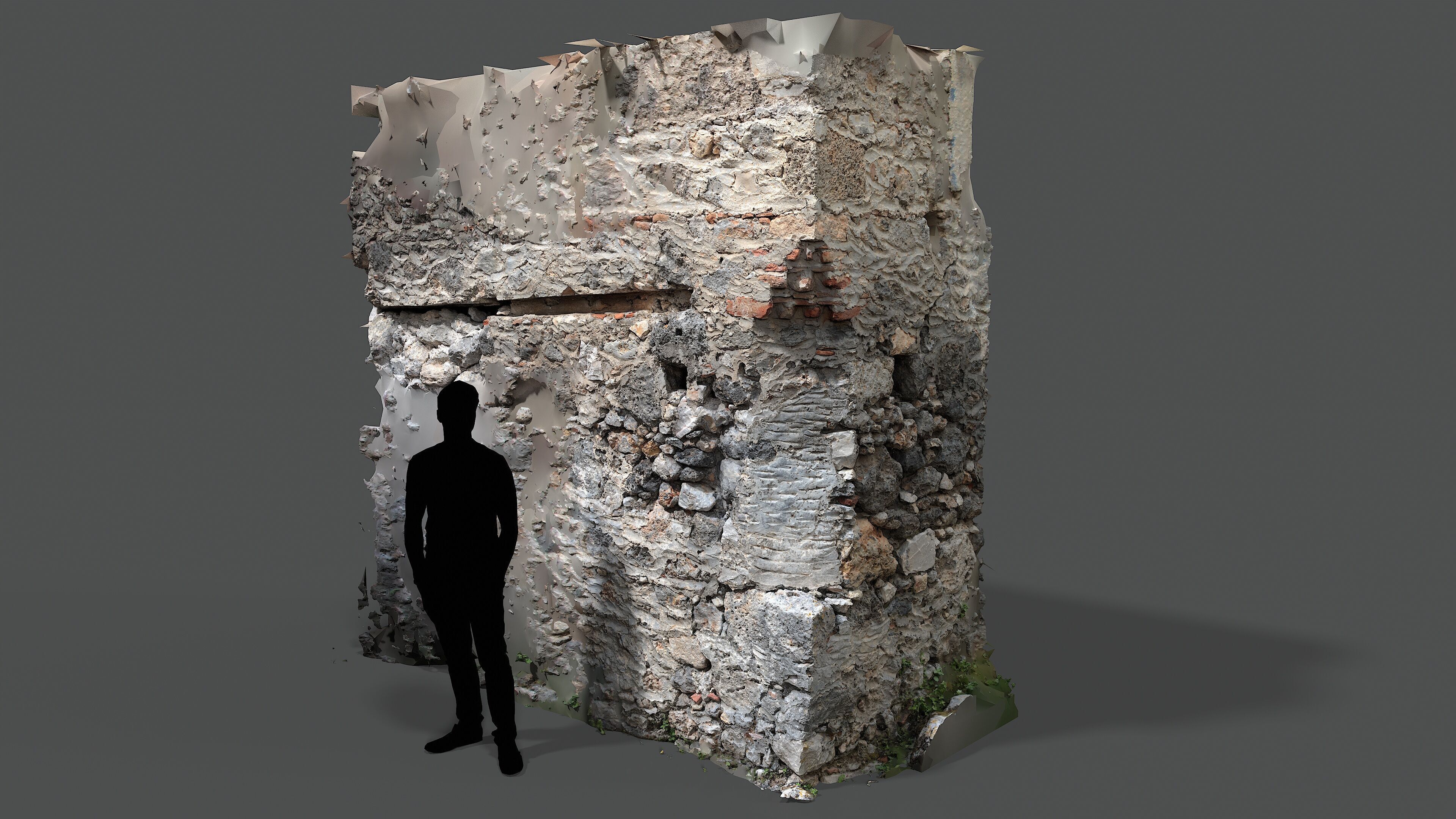 Abandoned House Ruined Part Scan - Wall Corner 03 3D model_5