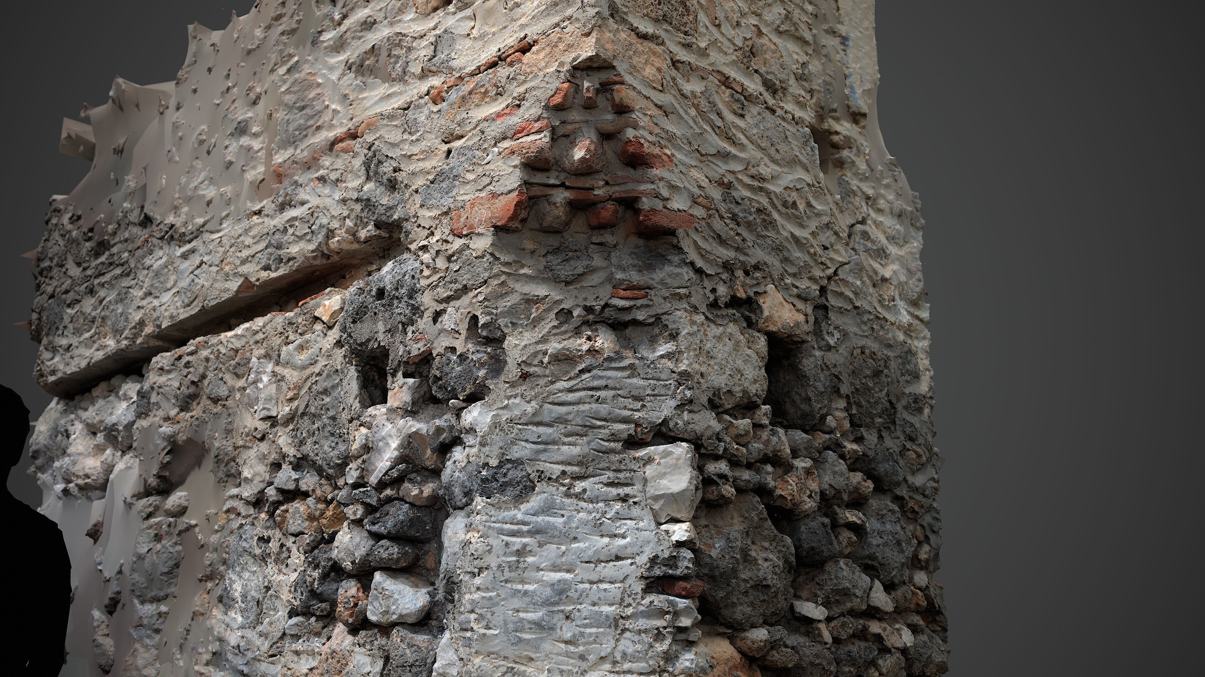 Abandoned House Ruined Part Scan - Wall Corner 03 3D model_6