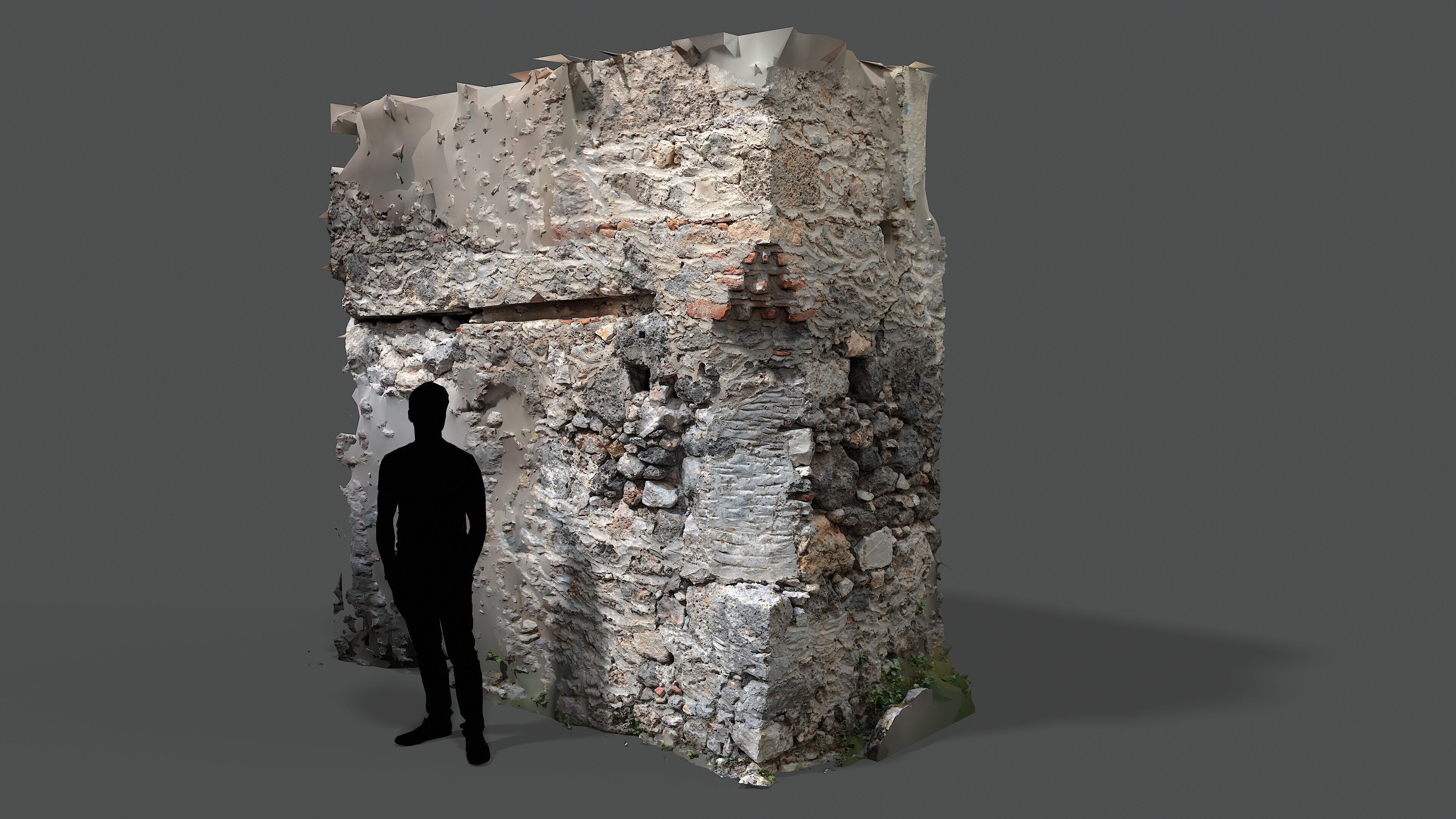 Abandoned House Ruined Part Scan - Wall Corner 03 3D model_2