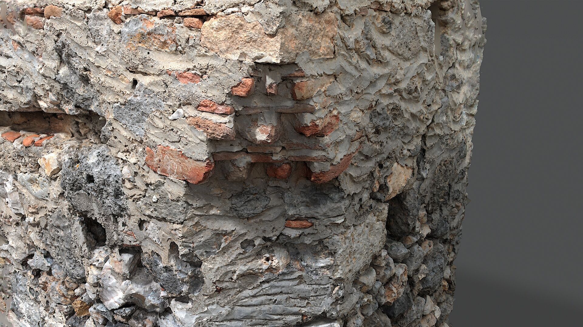 Abandoned House Ruined Part Scan - Wall Corner 03 3D model_3