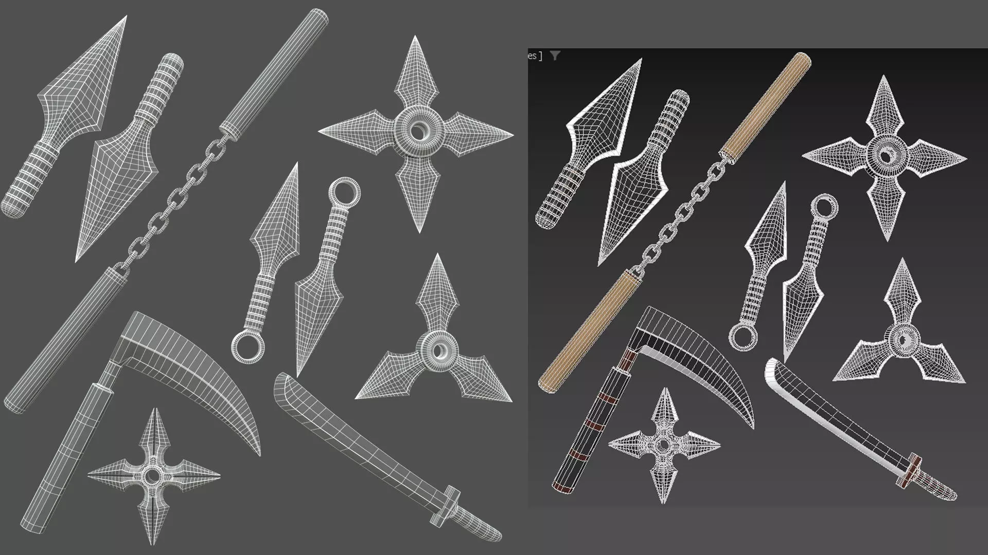 Ninja Weapons 3D model_0