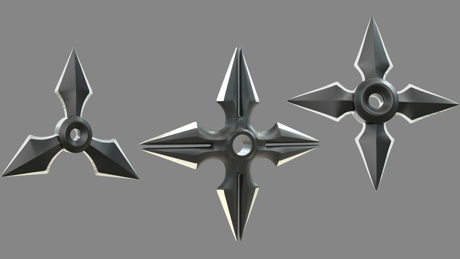 Ninja Weapons 3D model_3
