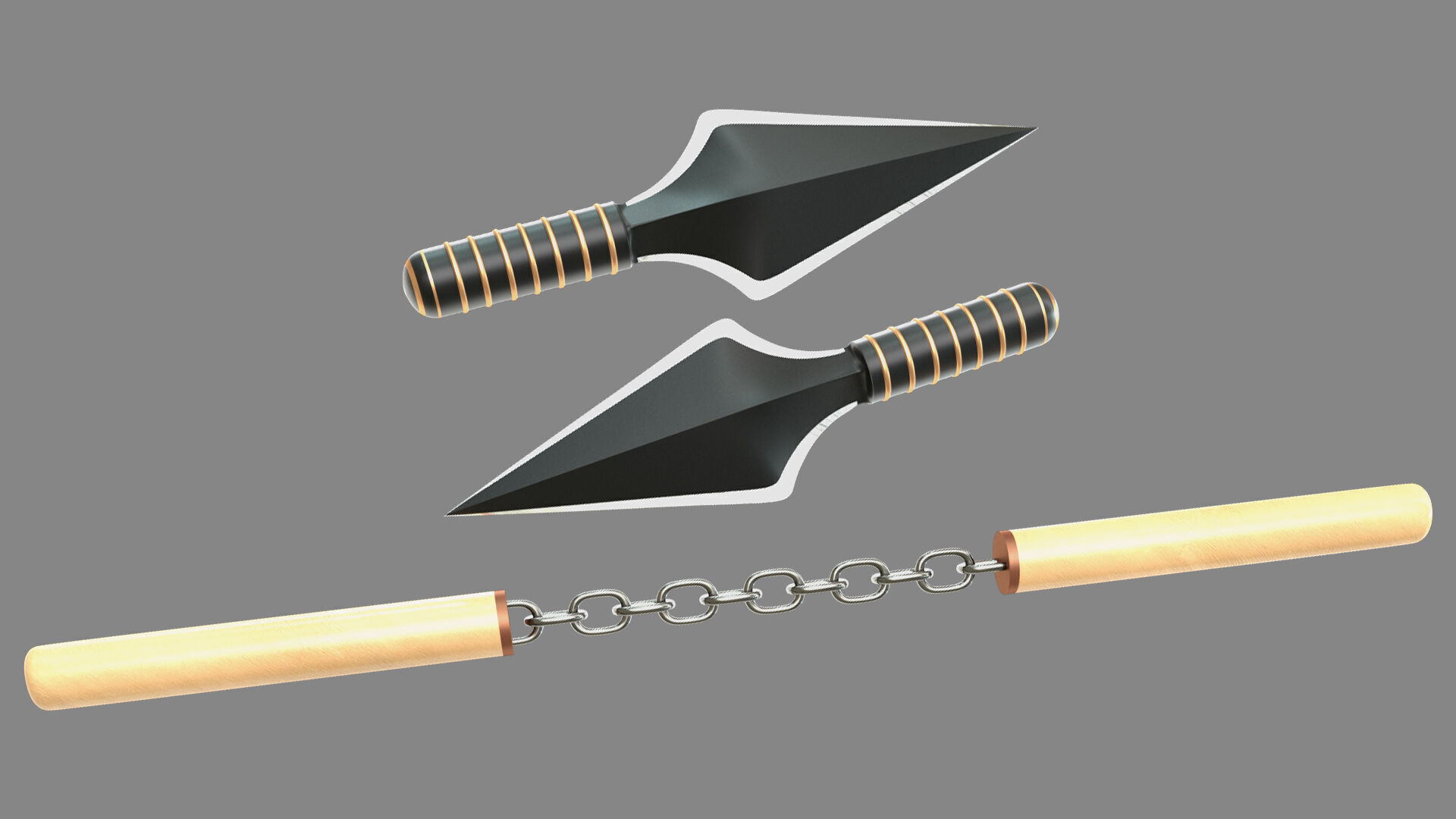 Ninja Weapons 3D model_6