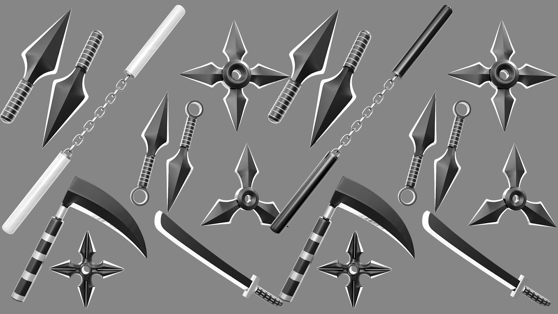 Ninja Weapons 3D model_7