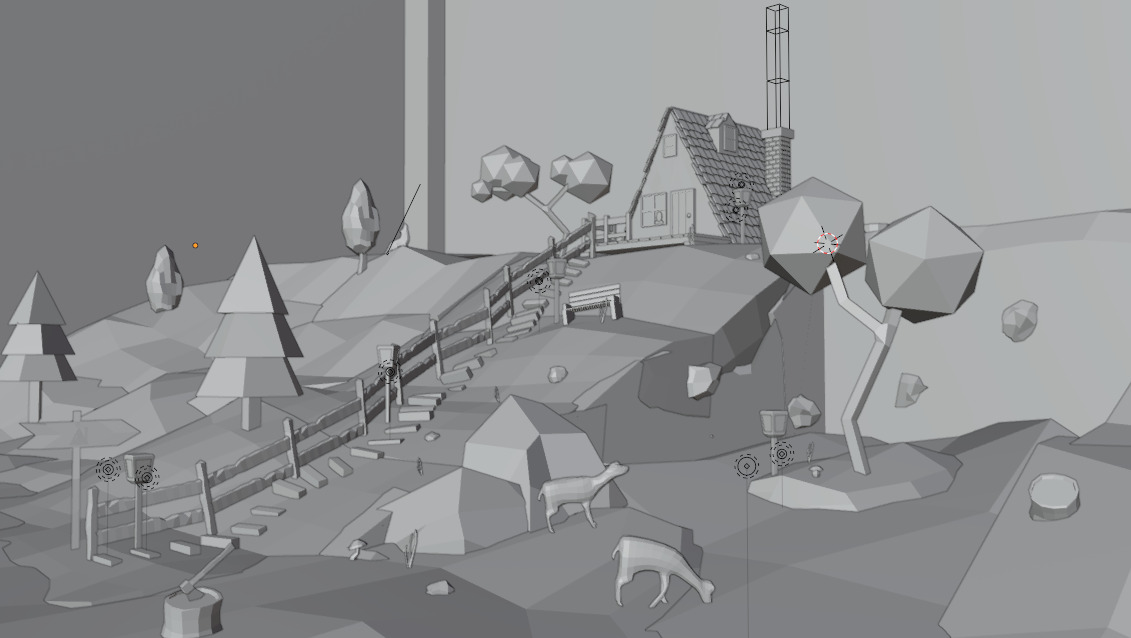 Cabin in the forest Free low-poly 3D model_2