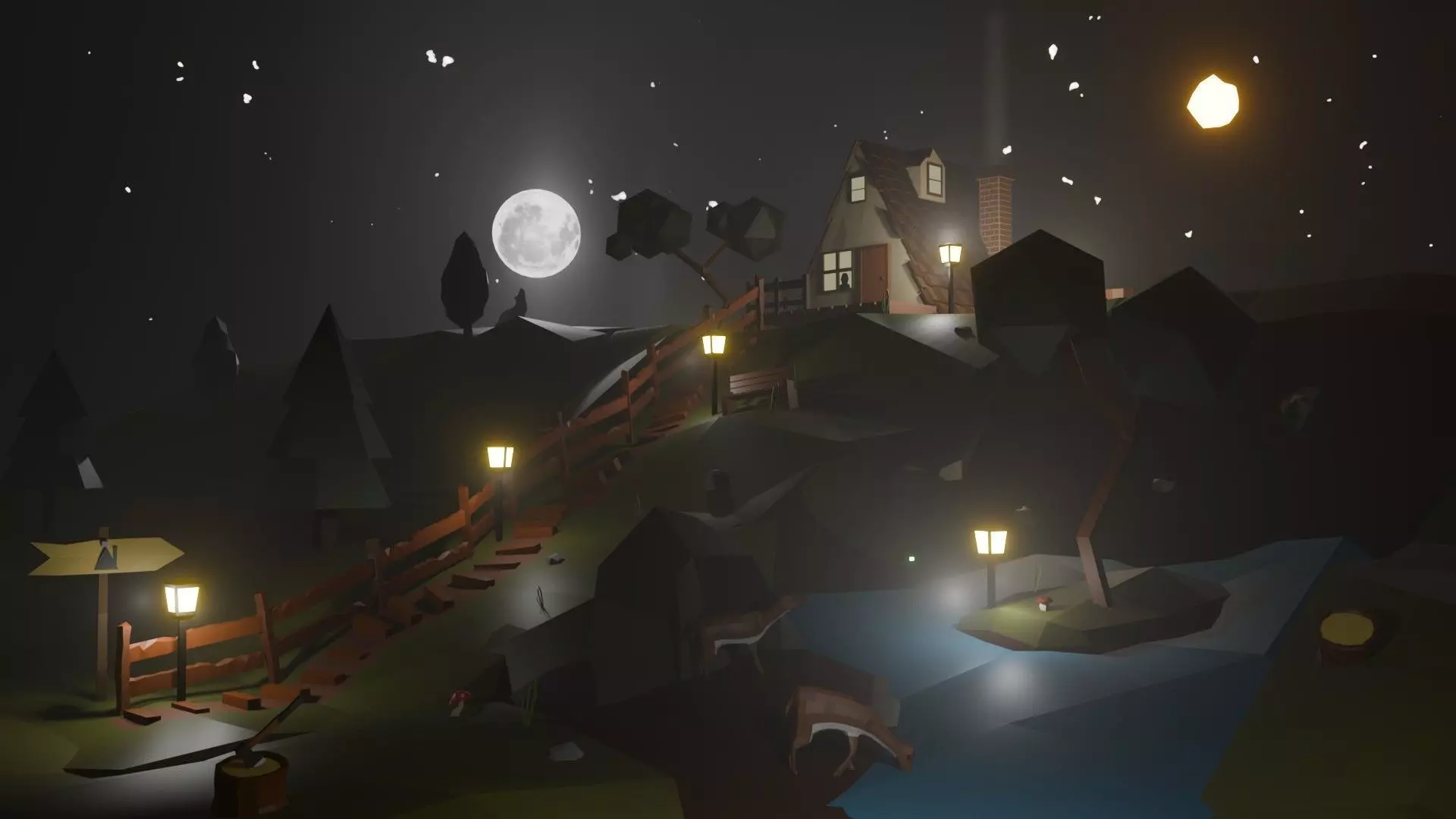 Cabin in the forest Free low-poly 3D model_0