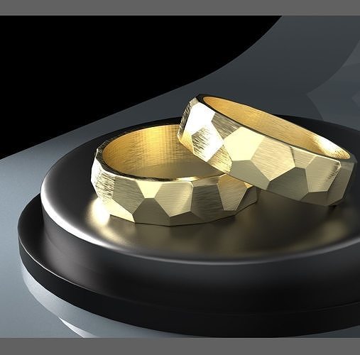 Hammered ring 3D print model