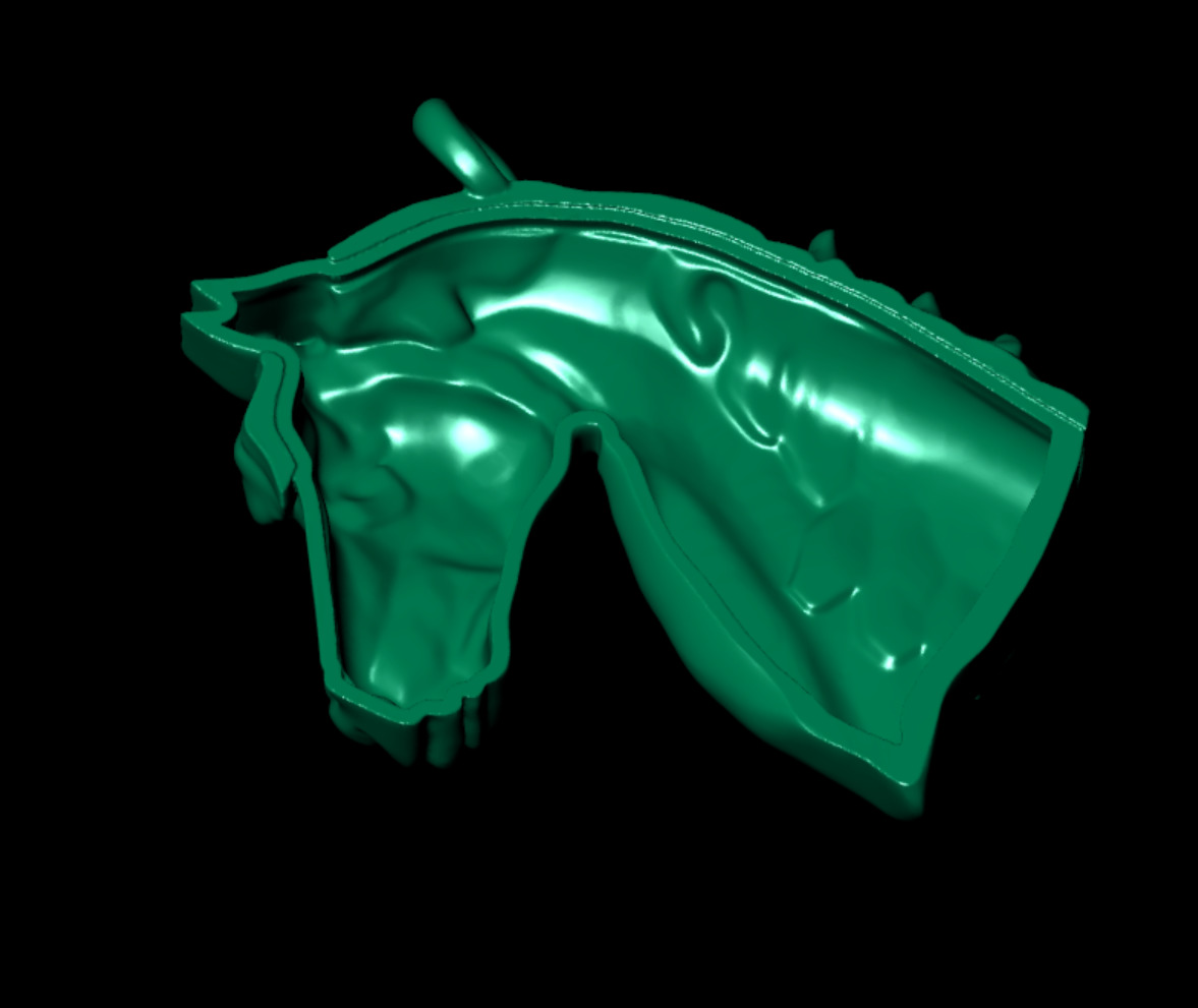 horse pendant 3D print model_4