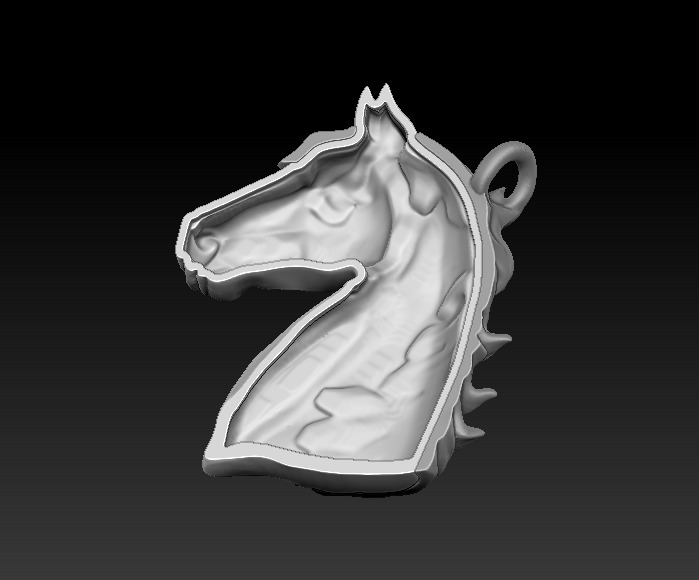 horse pendant 3D print model_2