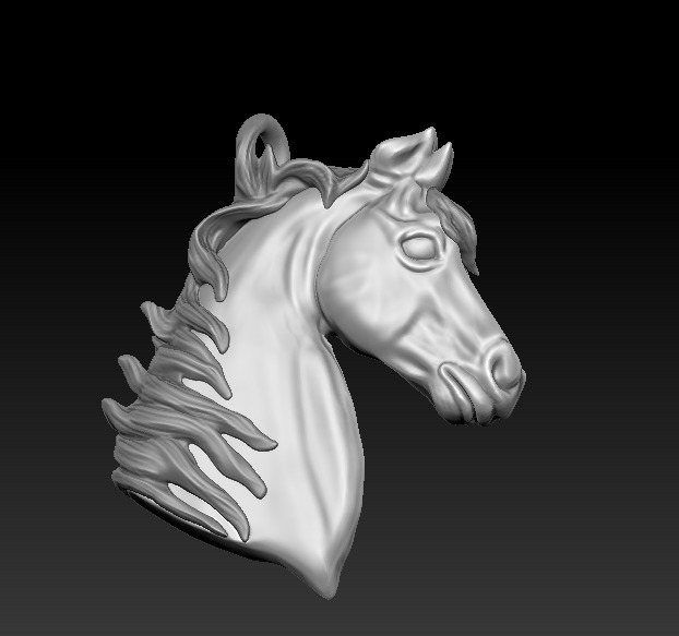 horse pendant 3D print model_1