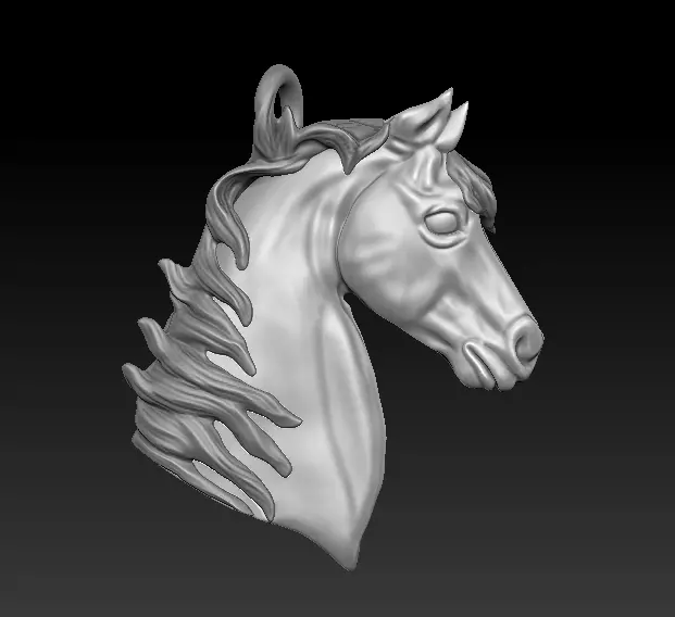 horse pendant 3D print model_0