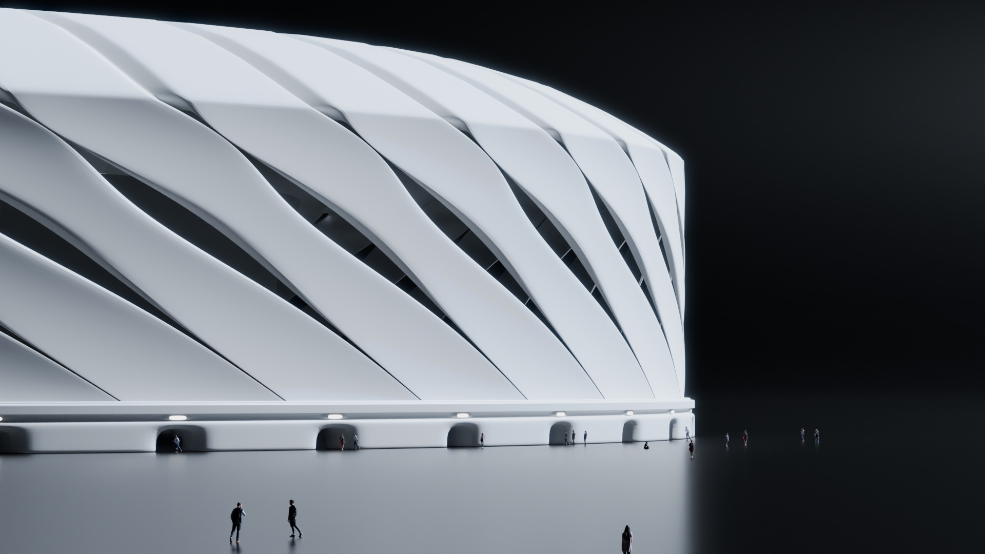 Futuristic Stadium 3D model_2