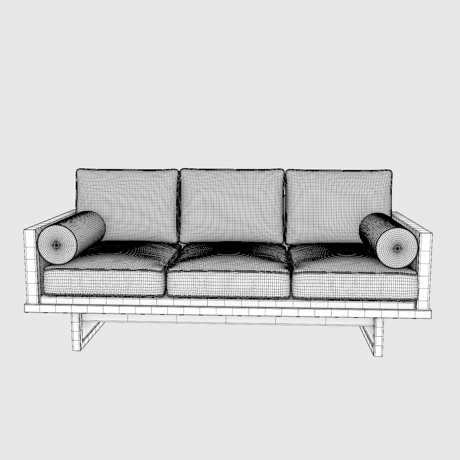 Modern 3 Seater Sofa 3D model_13