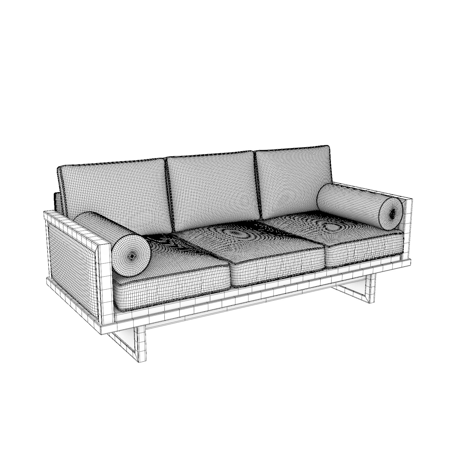 Modern 3 Seater Sofa 3D model_12